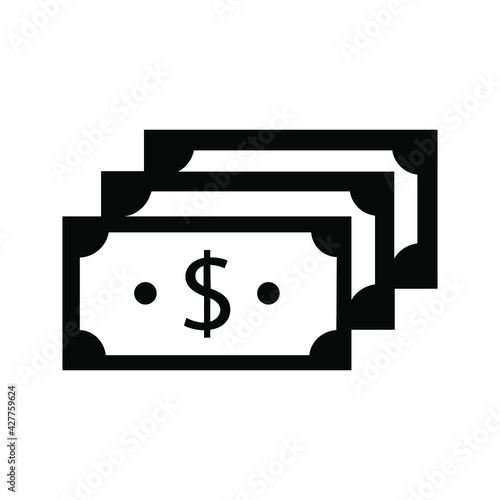 Money. Line Icon Vector. Payment system. Coins and Dollar cent Sign isolated on white background. Flat design style