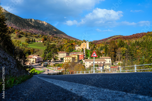 View of Parrocchia S. Caterina V.M. Ferrara di Monte Baldo is a city in the province of Verona and a popular travel destination in Nothern Italy. photo