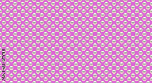 Pearls on pink background. Seamless vector illustration.