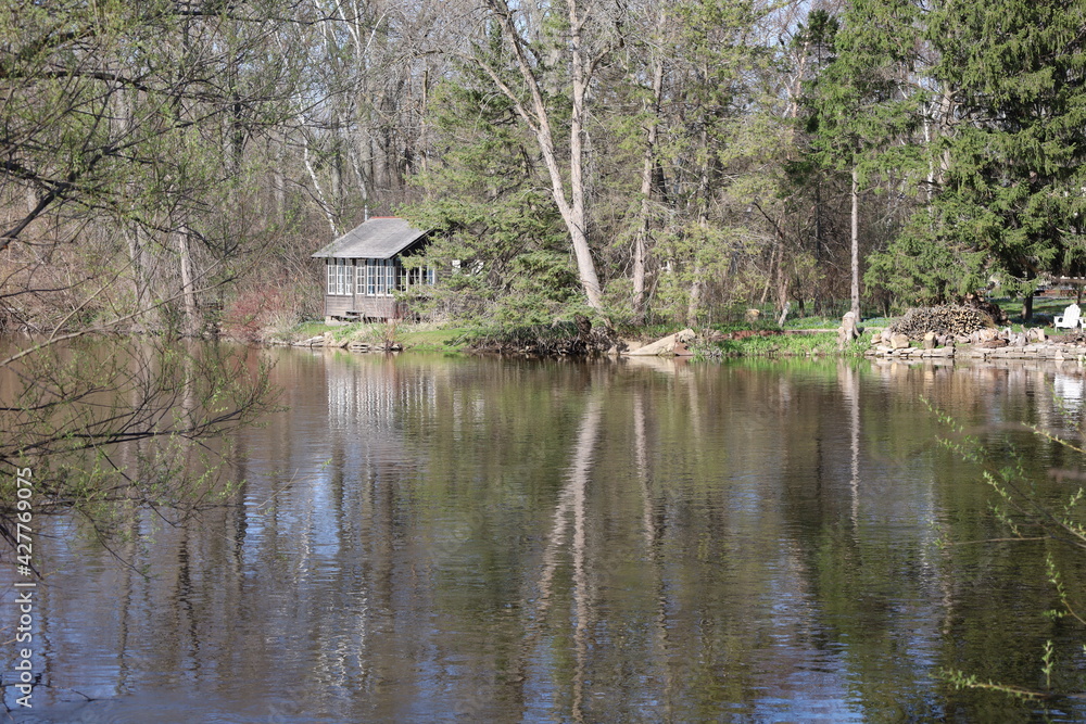 Obraz premium house on the river 