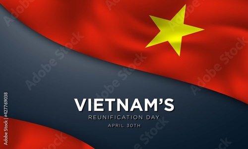 Vietnam’s Reunification Day Background Design. Vector Illustration.
