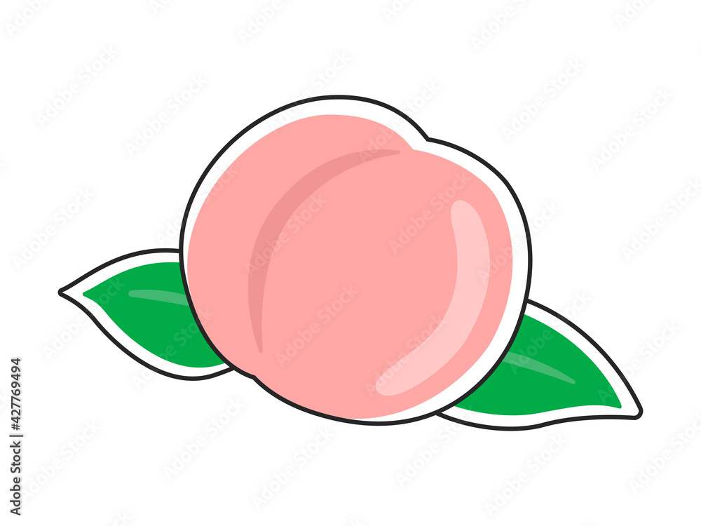 果物の桃のイラスト Stock Vector Adobe Stock
