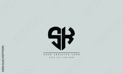 Letter Logo Design with Creative Modern Trendy Typography SK KS S K