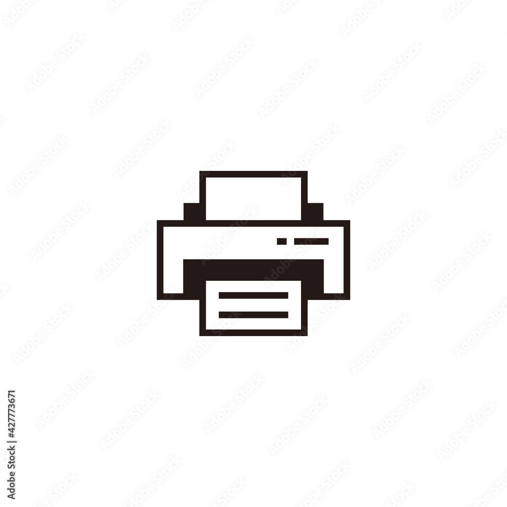 Simple Flat Printer Icon Illustration Design, Clean Printer Symbol with Outlined Style Template Vector Simple Flat Printer Icon Illustration Design, Clean Printer Symbol with Outlined Style Template Vector