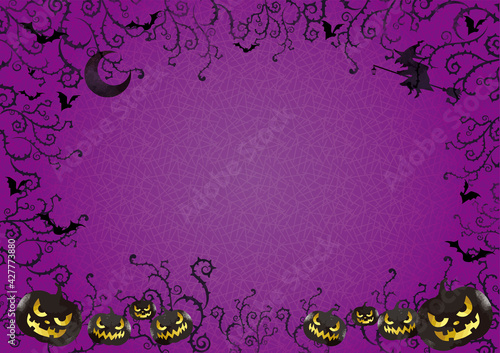 HALLOWEENの水彩風フレームセット