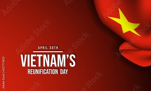 Vietnam’s Reunification Day Background Design. Vector Illustration.