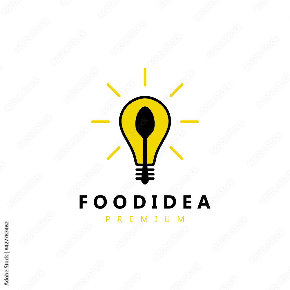 spoon bulb food idea smart logo vector icon illustration spoon bulb food idea smart logo vector icon illustration