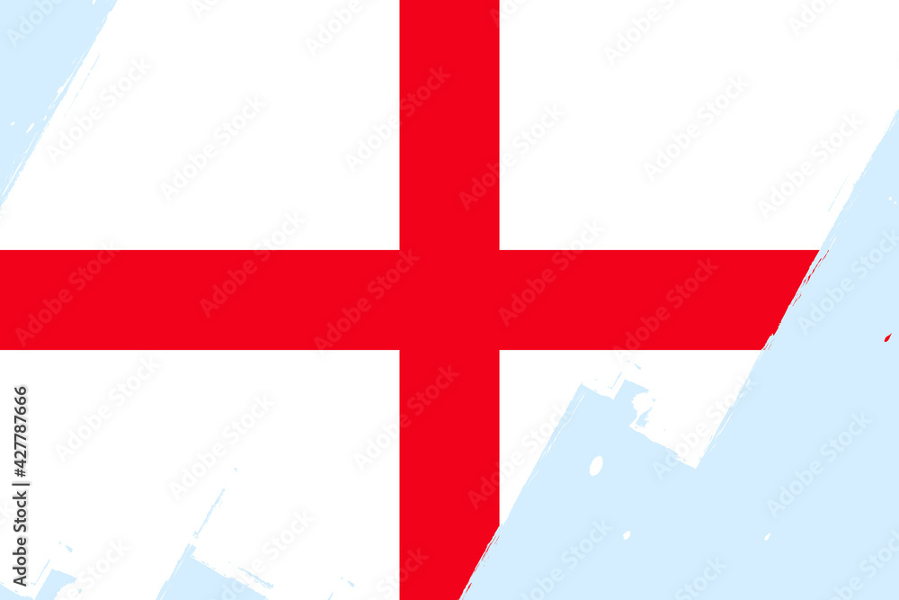 Flag of England, banner with grunge brush