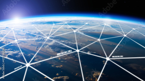 Fototapeta Naklejka Na Ścianę i Meble -  Global connection The best in the world of wireless connections Best Global Business Internet Ideas from Artificial Intelligence Concept Set. Elements of this image furnished by NASA.