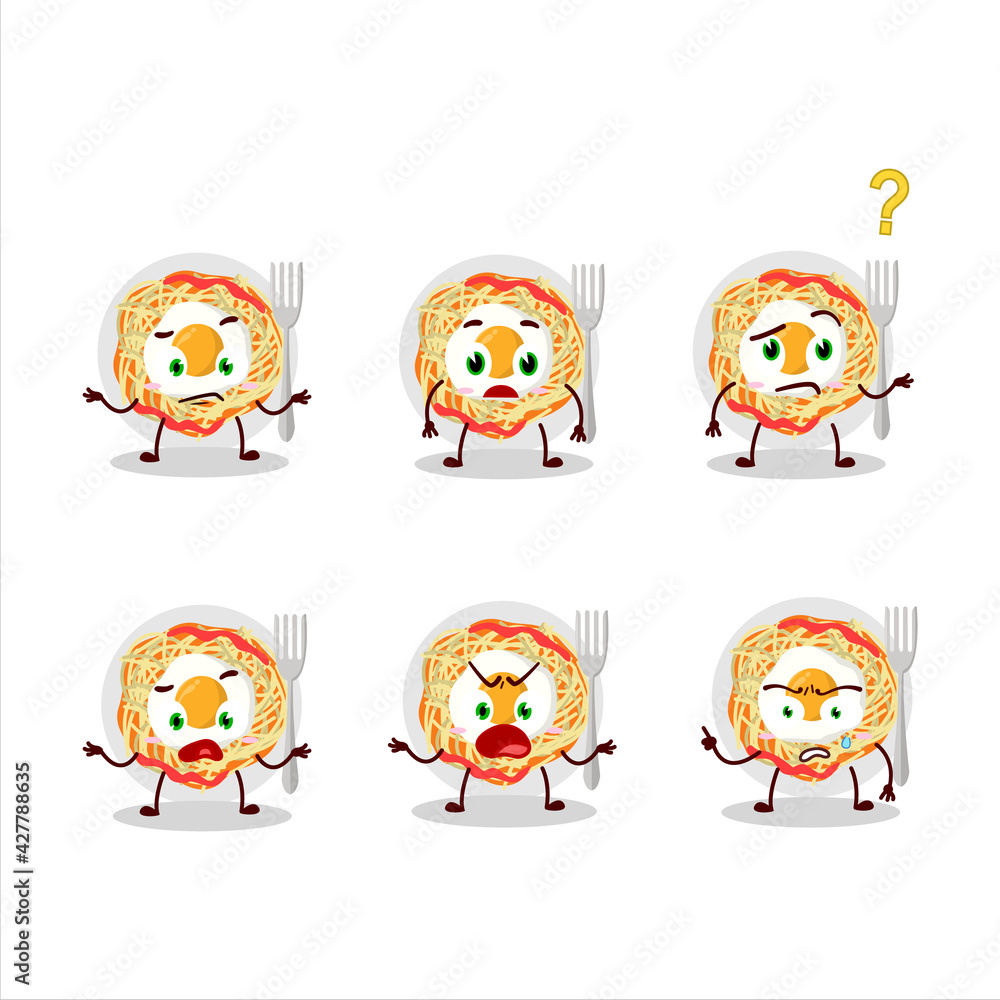 Cartoon character of noodles with what expression Cartoon character of noodles with what expression
