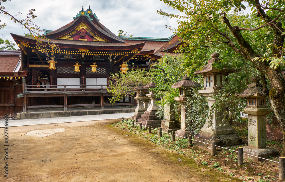 Shaden Sanctuary of Kitano Tenmangu shrine. Kyoto. Japan Shaden Sanctuary of Kitano Tenmangu shrine. Kyoto. Japan
