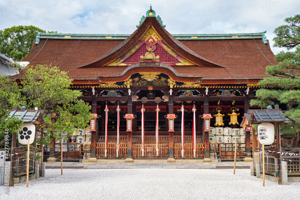 Shaden Sanctuary of of Kitano Tenmangu shrine. Kyoto. Japan
