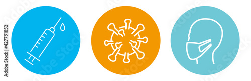 Medicine vaccine sign. Medical syringe icon. set vaccination vaccinated