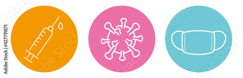 Medicine vaccine sign. Medical syringe icon. set vaccination vaccinated