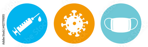 Medicine vaccine sign. Medical syringe icon. set vaccination vaccinated