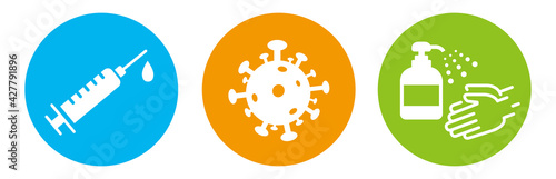 Medicine vaccine sign. Medical syringe icon. set vaccination vaccinated