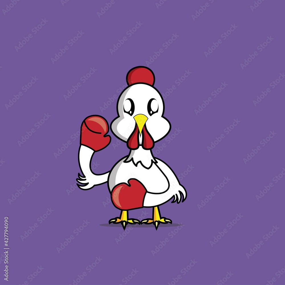 cute chicken cartoon mascot 