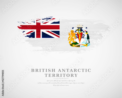 Happy national day of British Antarctic Territory with artistic watercolor country flag background