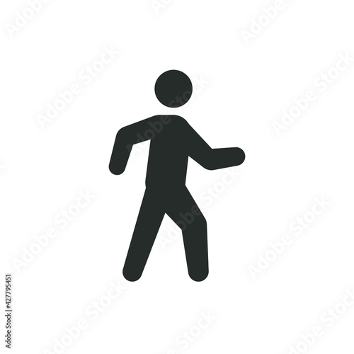 Walk glyph icon. Simple solid style. Pedestrian, man, pictogram, human, side, walkway concept symbol. Vector illustration isolated on white background. EPS 10.