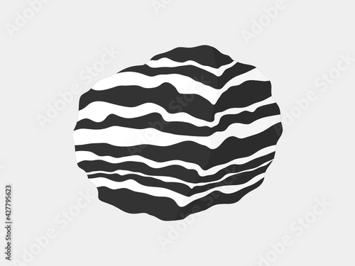 Gneiss stone specimen illustration. Metamorphic rock sample.