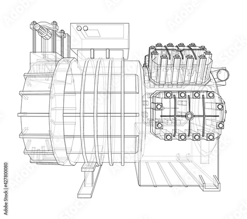 Air conditioning compressor. Vector