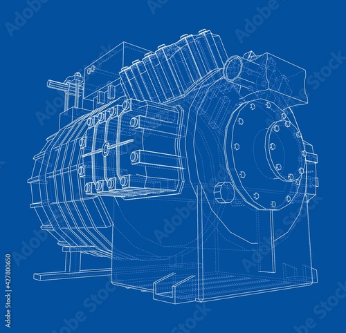 Air conditioning compressor. Vector