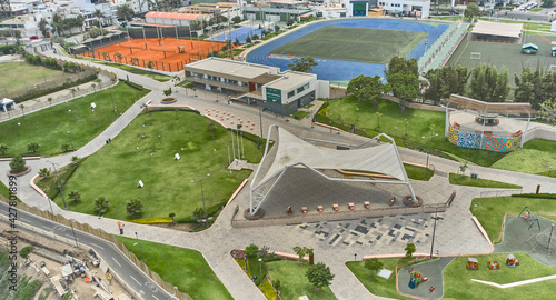 San Isidro district bicentennial park in the city of Lima, Expressway Costa Verde photo