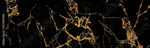 black marble with golden texture use in interior ceramic tiles design. 