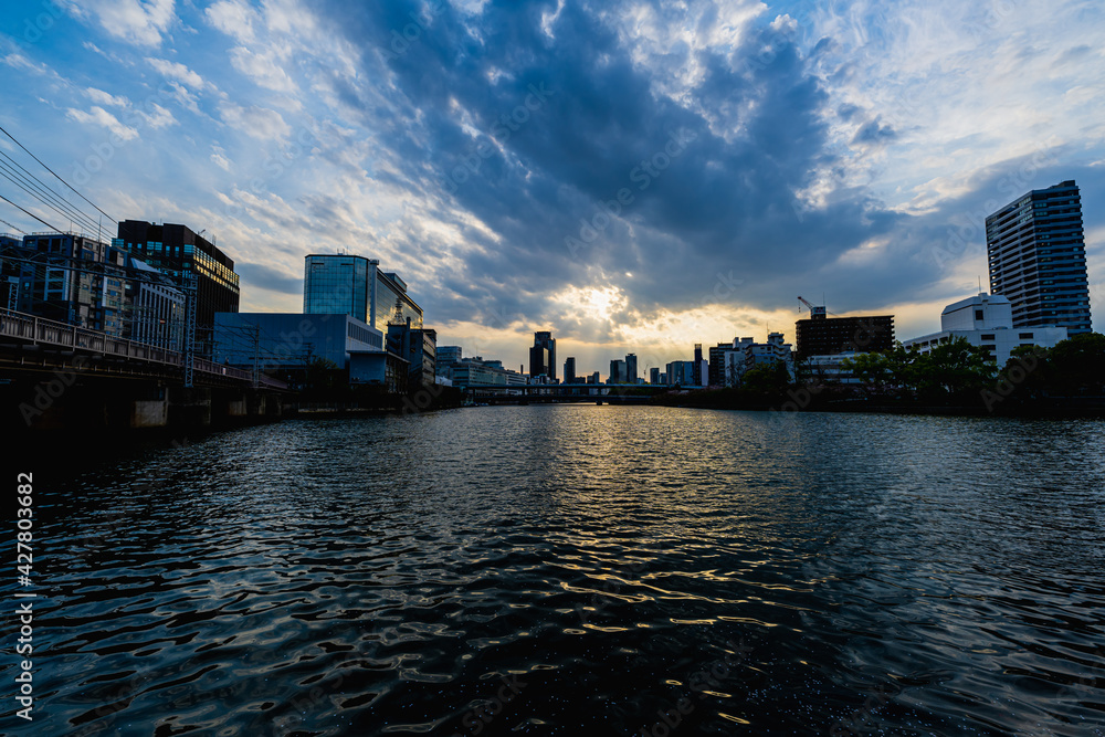 大阪　夕方の風景