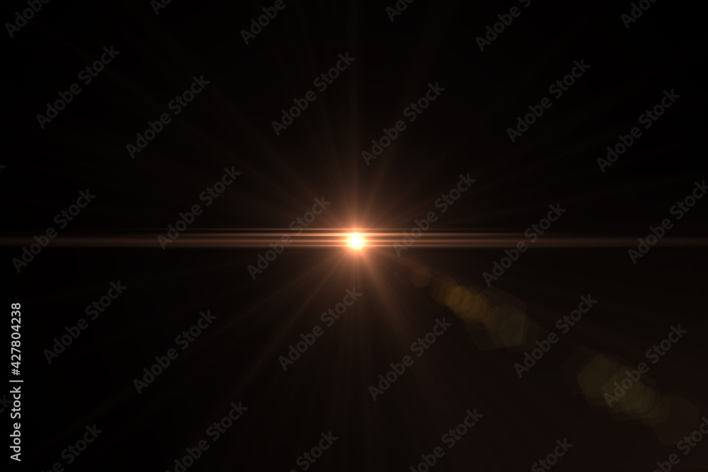 Obraz premium Natural, lens flare on the black background
