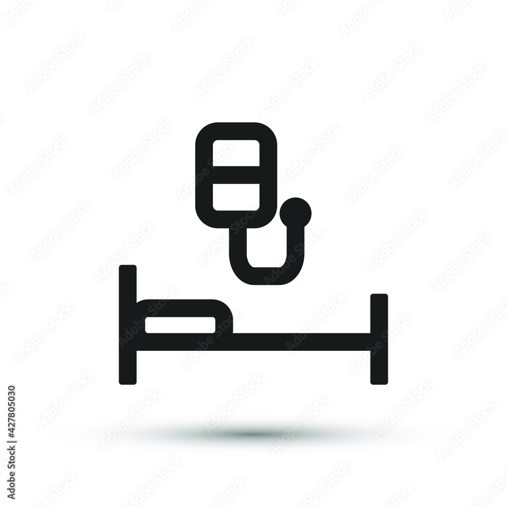 Hospital bed icon vector medical element for trendy design. Simple pictogram for mobile concept and web apps. Vector line medicine dropper icon isolated on a white background. Hospital bed icon vector medical element for trendy design. Simple pictogram for mobile concept and web apps. Vector line medicine dropper icon isolated on a white background.