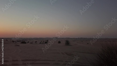 Scenic landscapes of Dubai desert during sunset