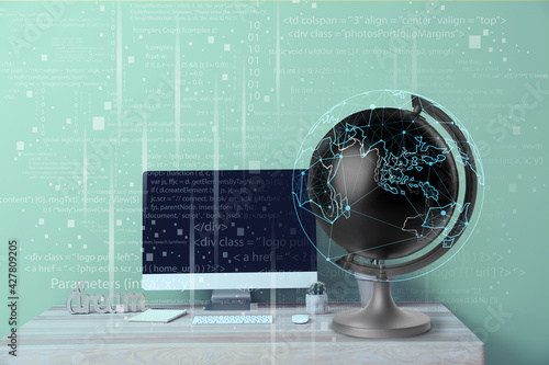 Modern workplace with compu...