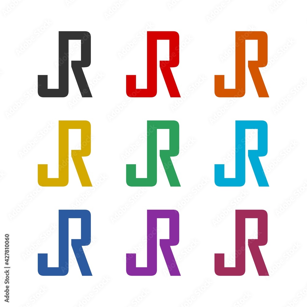 JR letter design logo isolated on white background JR letter design logo isolated on white background