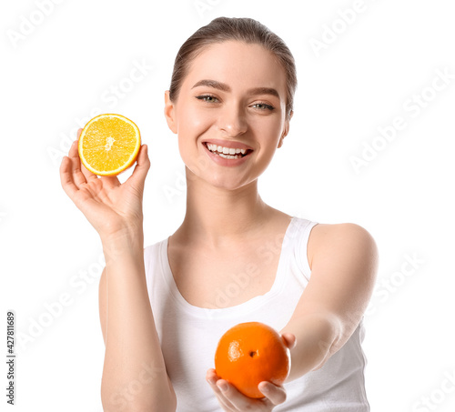 Beautiful young woman with ...