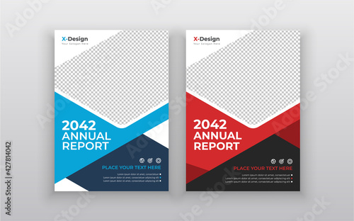Annual report business flyer and brochure template design photo
