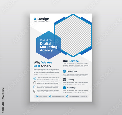 Fototapeta Naklejka Na Ścianę i Meble -  Creative corporate business flyer template