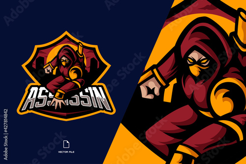 Wallpaper Mural red cool ninja mascot sport logo illustration for game team Torontodigital.ca