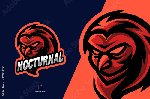 red owl mascot logo illustration