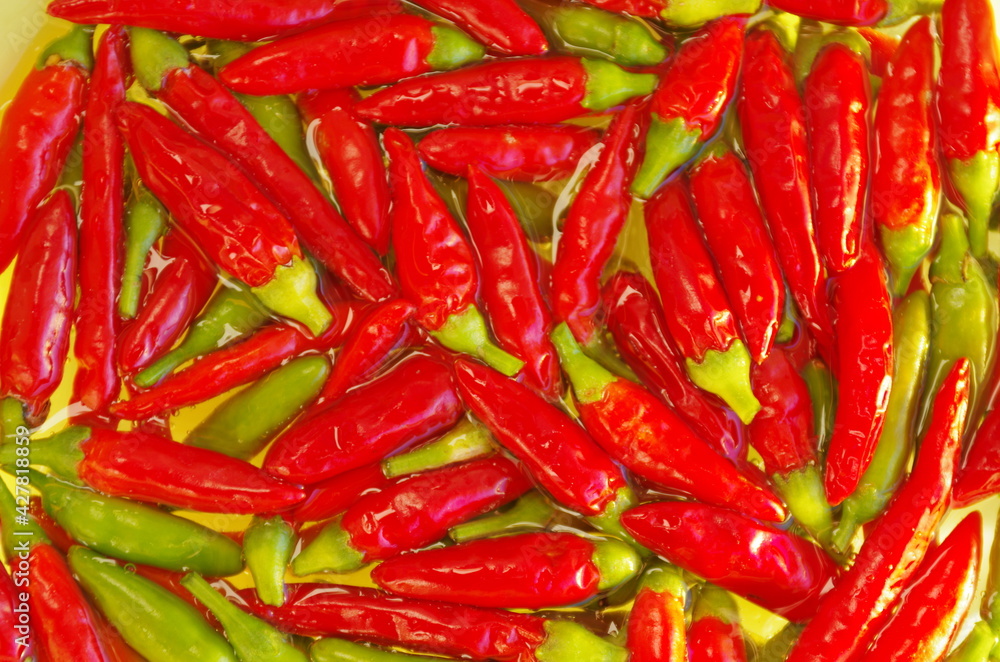 Ripe and spicy red chillies often used in Italian cuisine