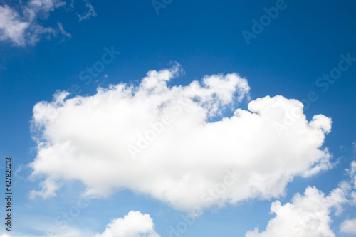 Blue sky background with clouds in summer 