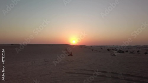 Scenic landscapes of Dubai desert during sunset