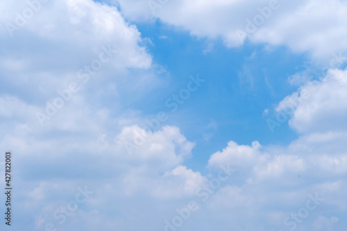 White cloud and Beautiful with blue sky background.