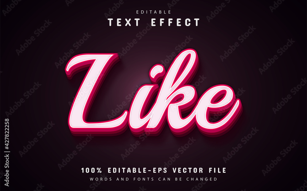 Like text effect editable
