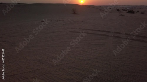 Scenic landscapes of Dubai desert during sunset