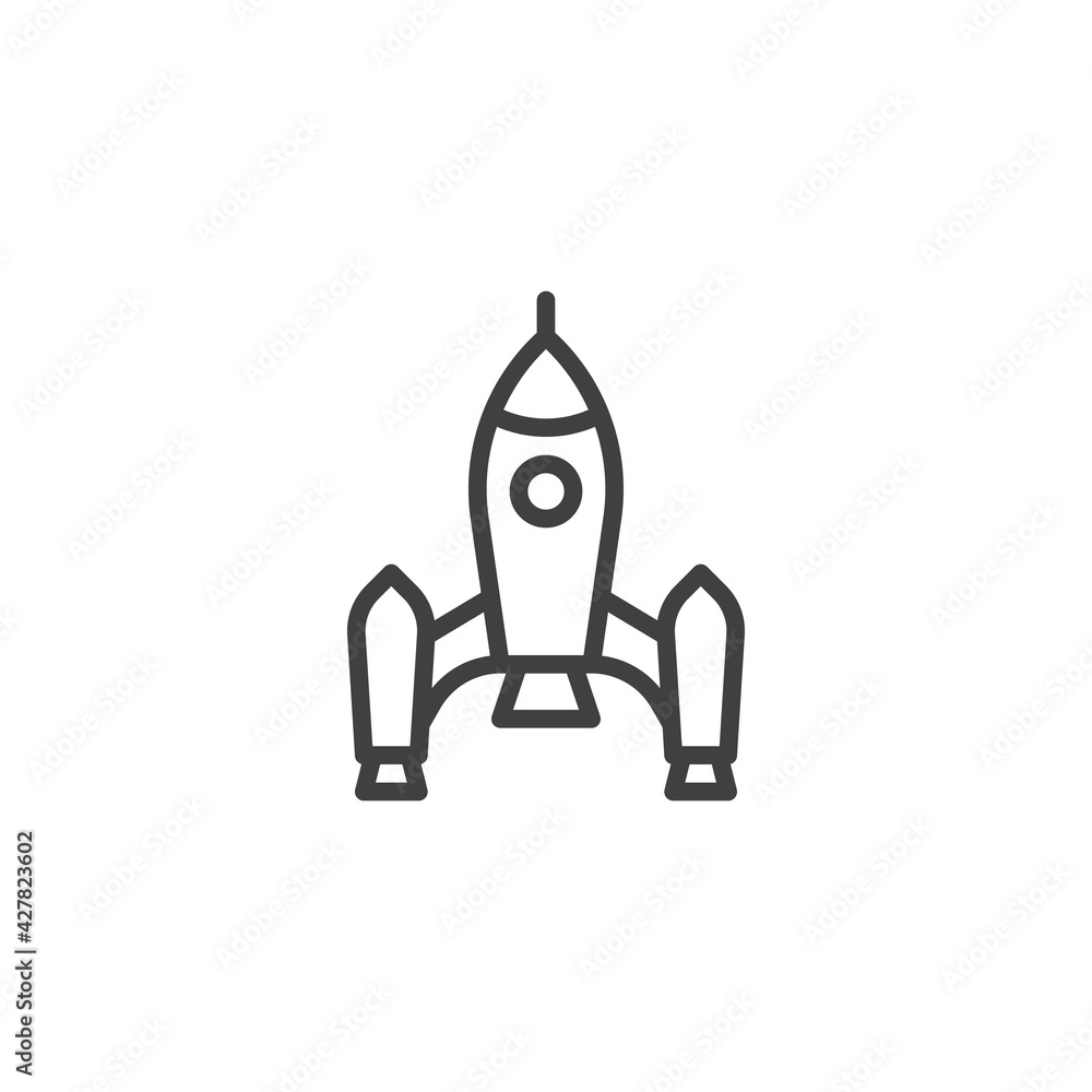 Spacecraft shuttle line icon Spacecraft shuttle line icon