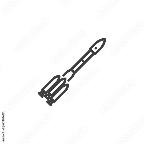 Missile rocket line icon