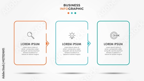 Vector Infographic design business template with icons and 3 options or steps. Can be used for process diagram, presentations, workflow layout, banner, flow chart, info graph