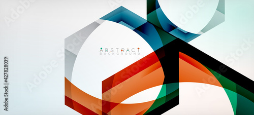 Vector color hexagons geometric abstract background