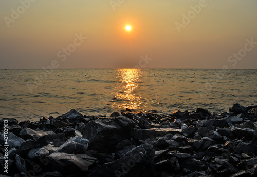 landscape view of sunrise on the sea © Kongkit